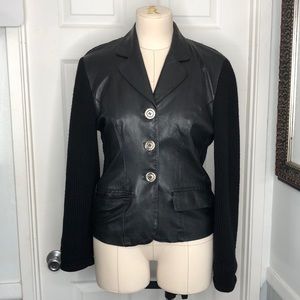 La Dolce Vita Leather sweater jacket